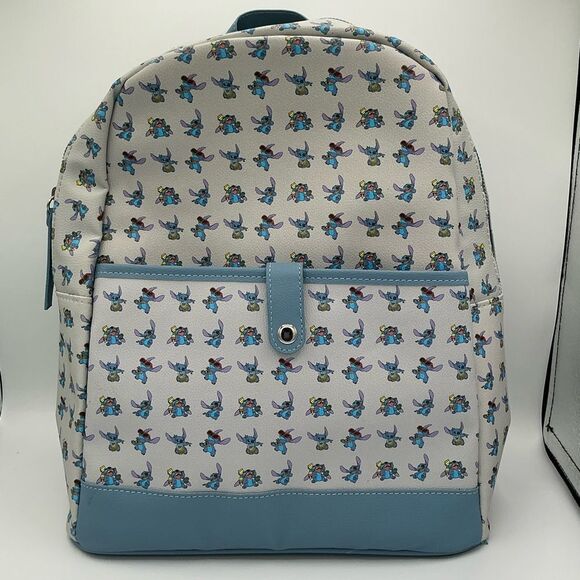 Disney Lilo and Stitch Pattern Mini Backpack, Blue NWT - Picture 1 of 7